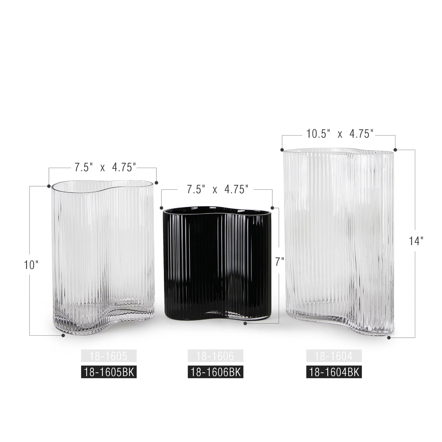 Wavy Ribbed Designer Vase | Galore Home: Luxury Home Decor, Elegant Home Furnishings, Stylish Home Accents & Contemporary Home Accessories