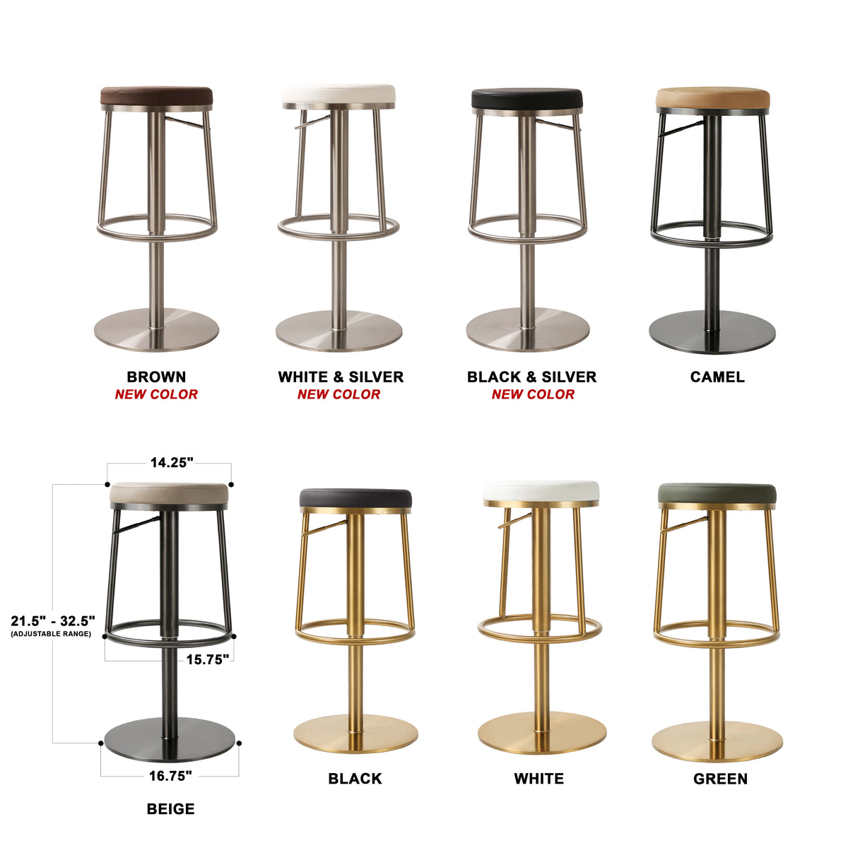 Aero Swivel Counter Bar Stool with Integrated Foot Rest