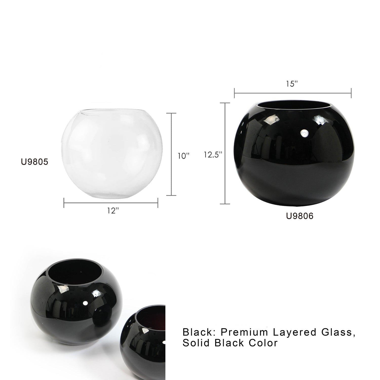 Black Glass Bubble Vase
