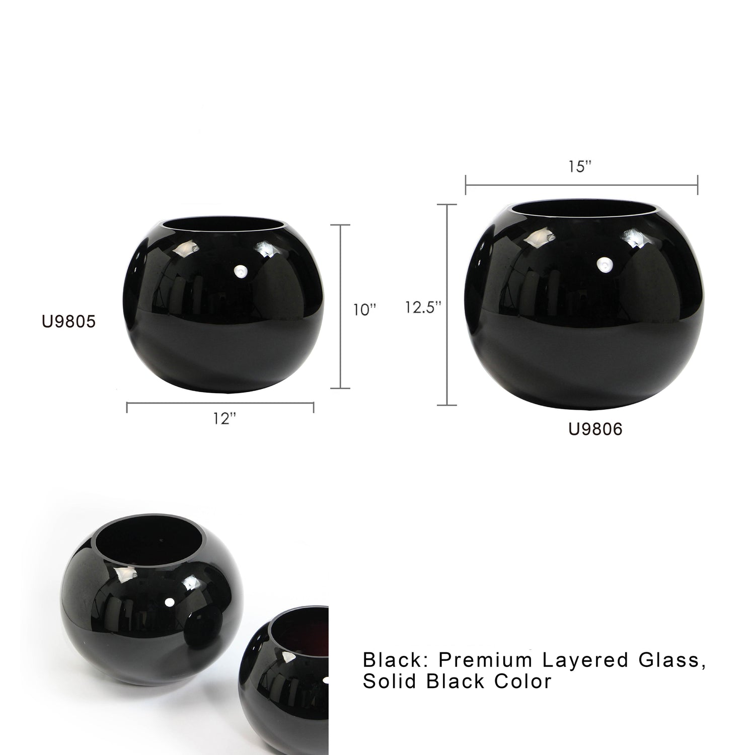 Black Glass Bubble Vase