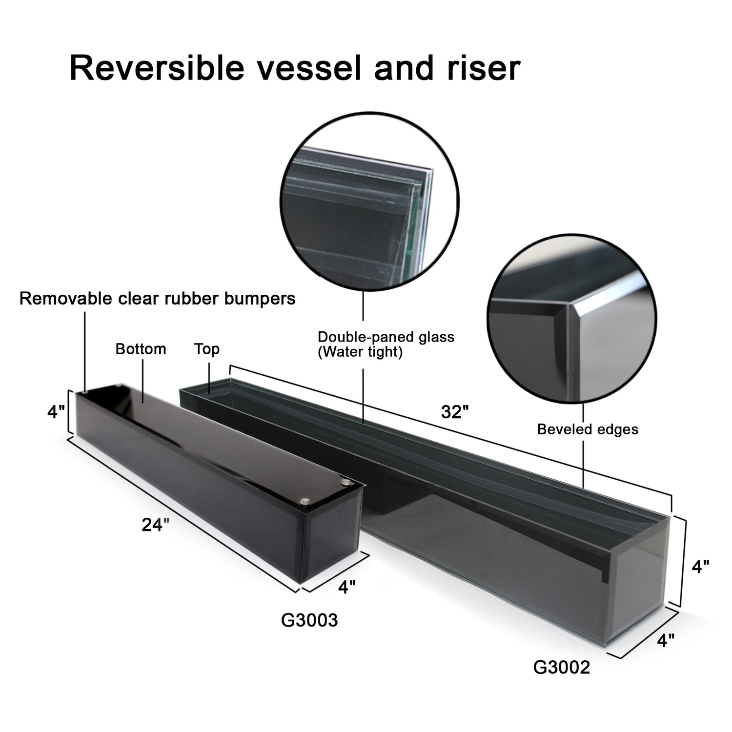 Reversible Black Glass Aquarium