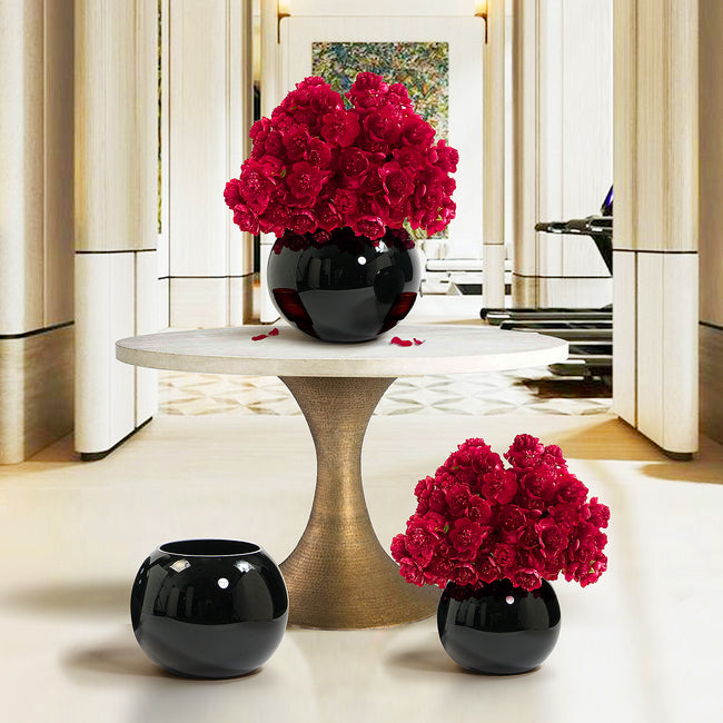 Black Glass Bubble Vase