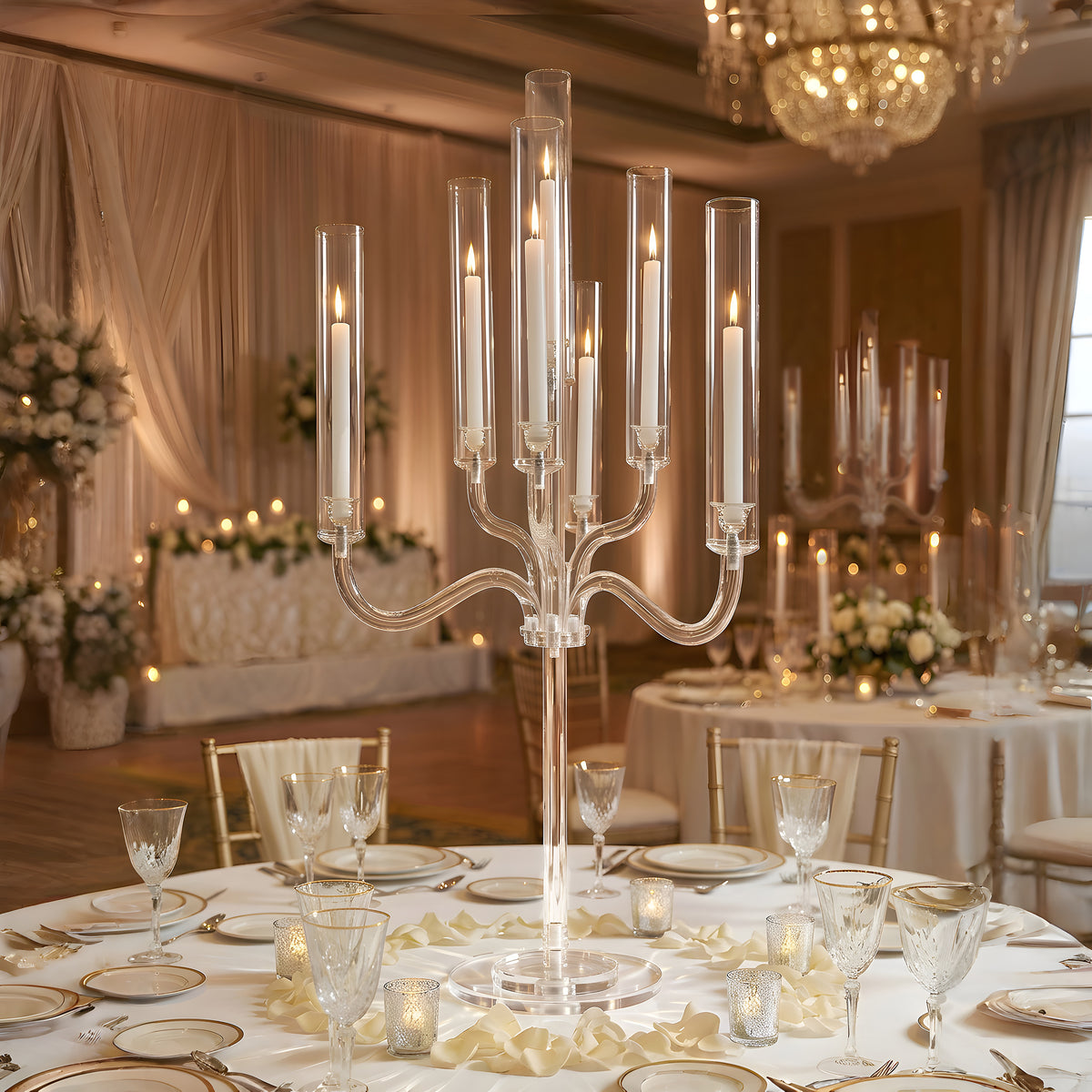 Premium Acrylic 7-Arms Chandelier Candelabra
