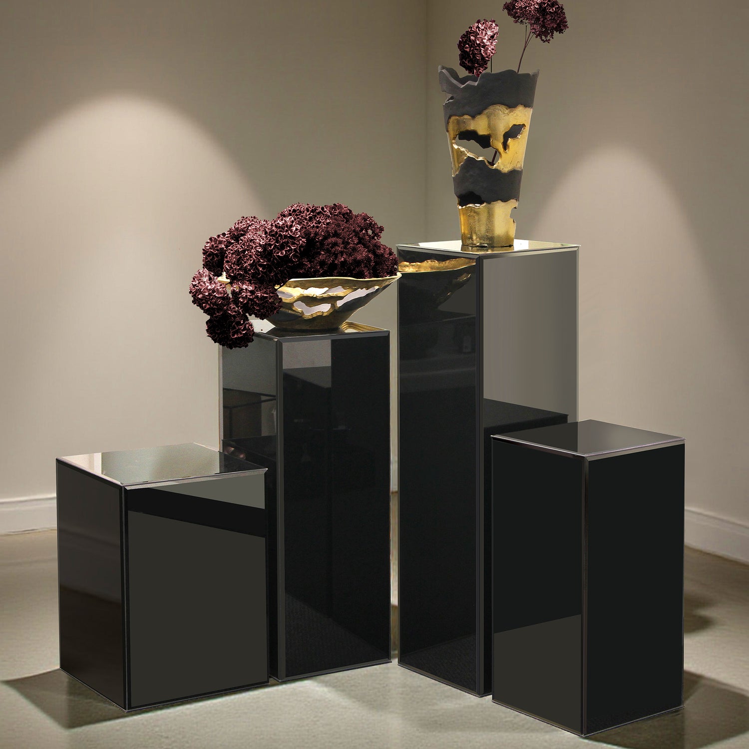 Black Glass Display Column / Pedestal