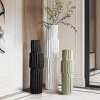Tall Fluted/Ribbed Floor Vases