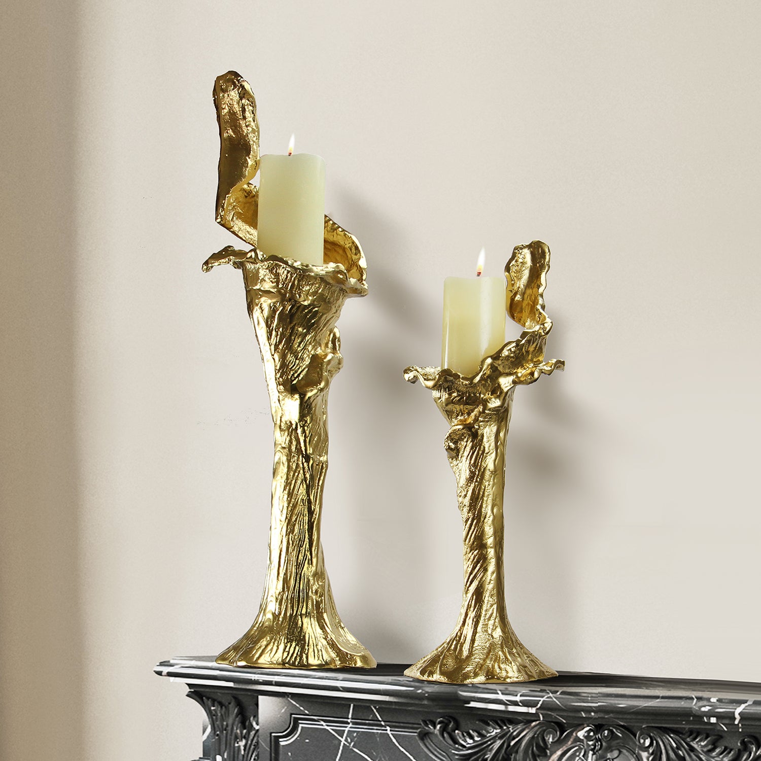 Molten Metal Sculptural Candle Stand