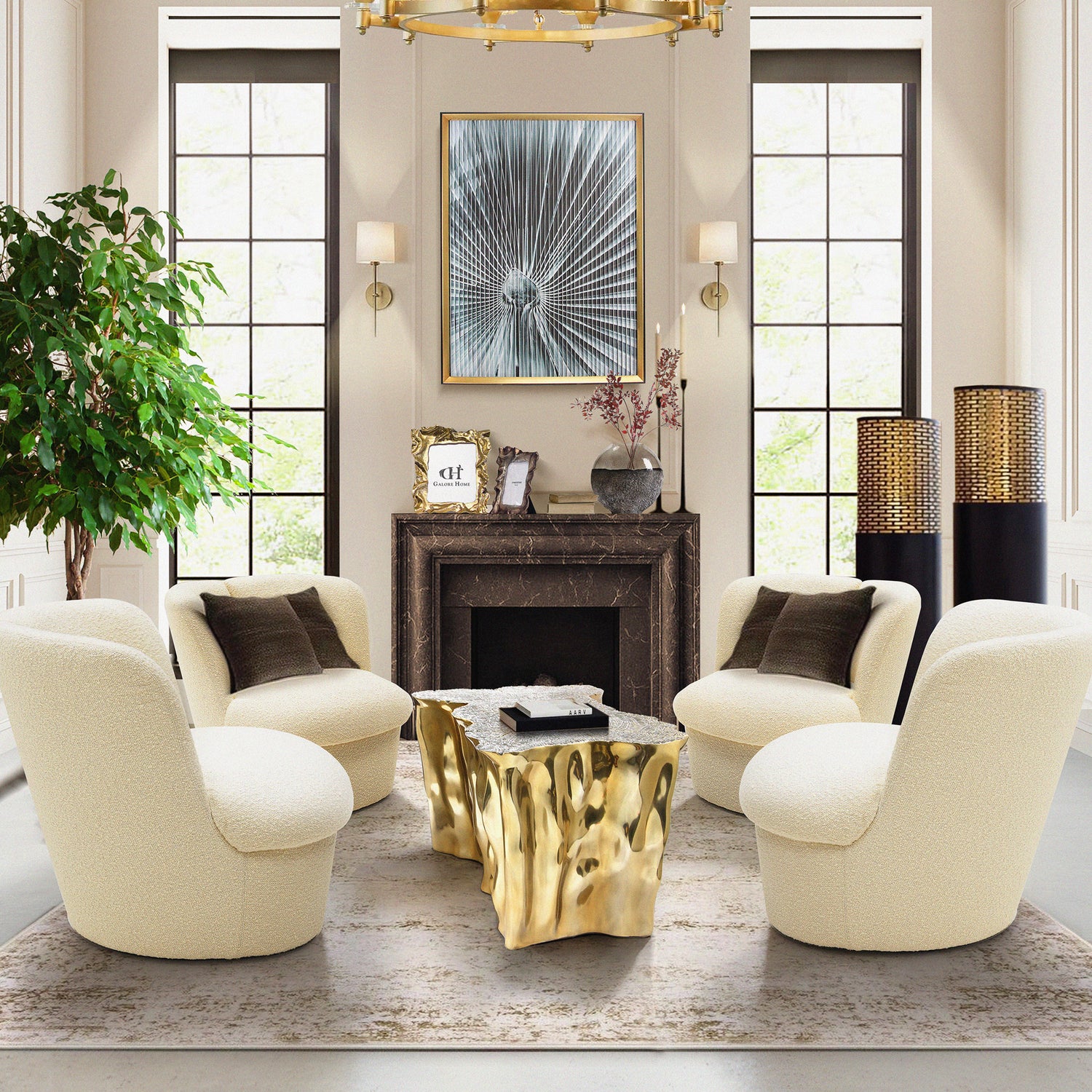 Mandala Floor Hurricane Candle Column