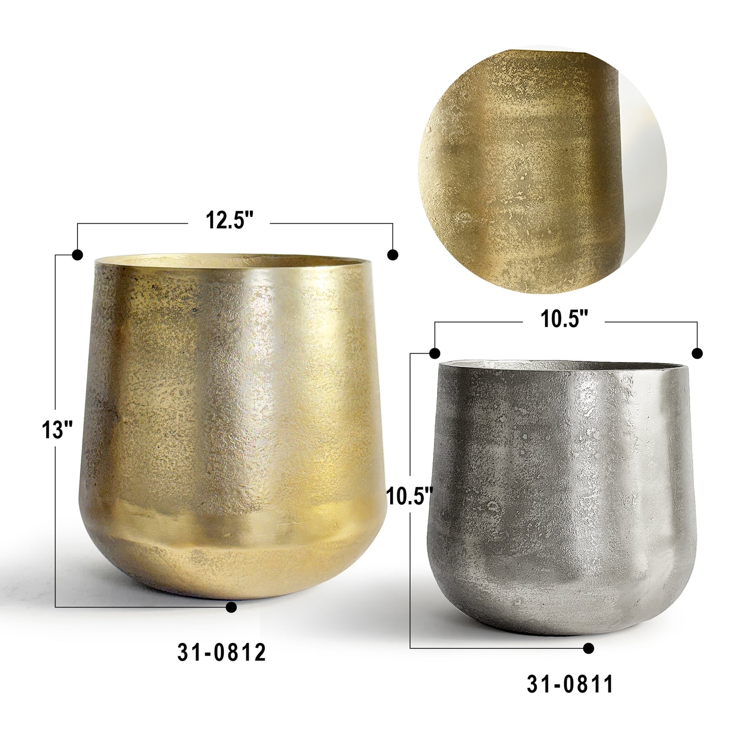Meridian Metallic Planter