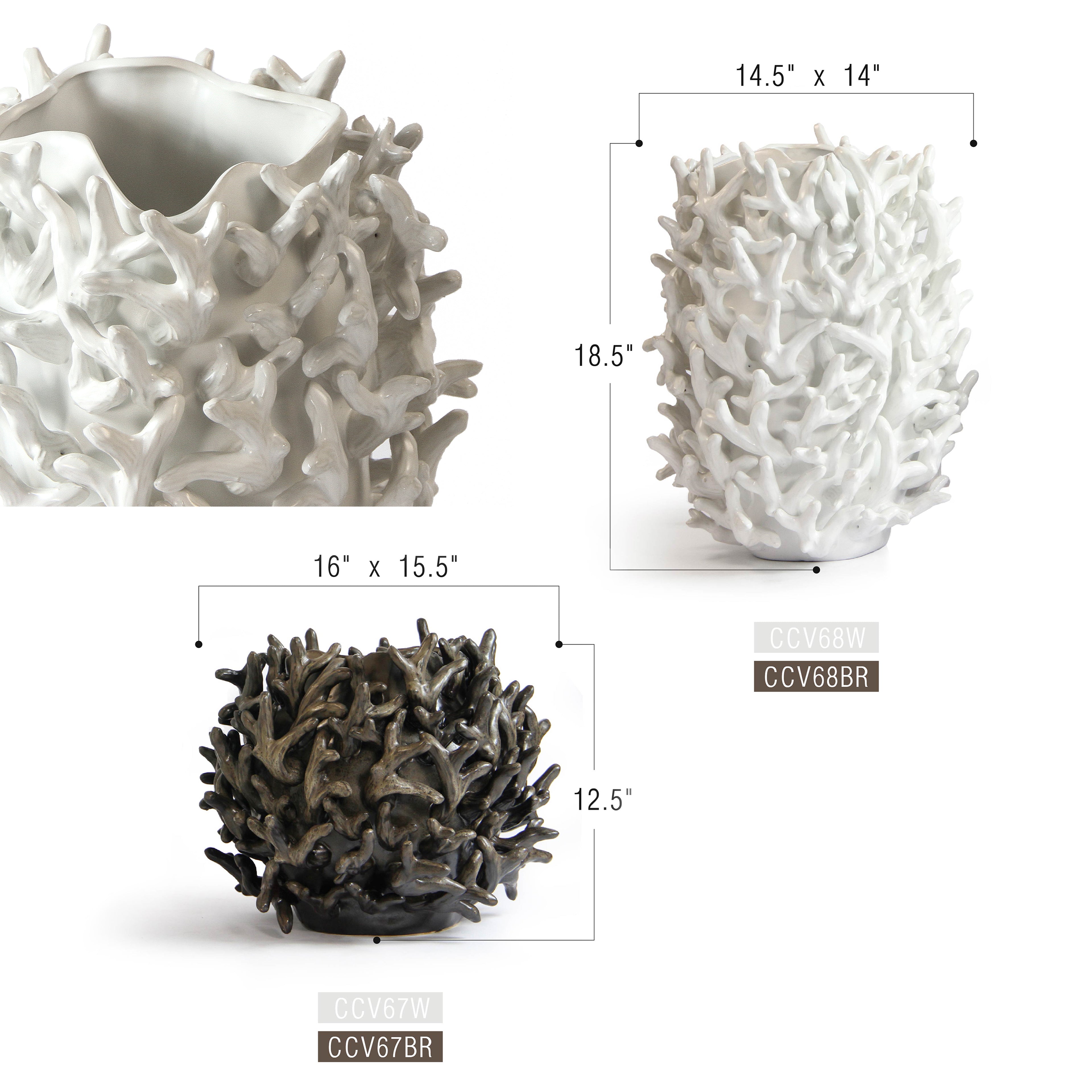 3D Hand-sculpted Reefform Ceramic Vase