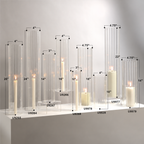 Pleated Glass Chimney Hurricane Candle Holder (set of 6)