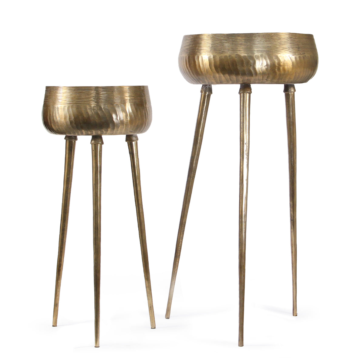 Aurea Tall Metal Tripod Planter Bowl
