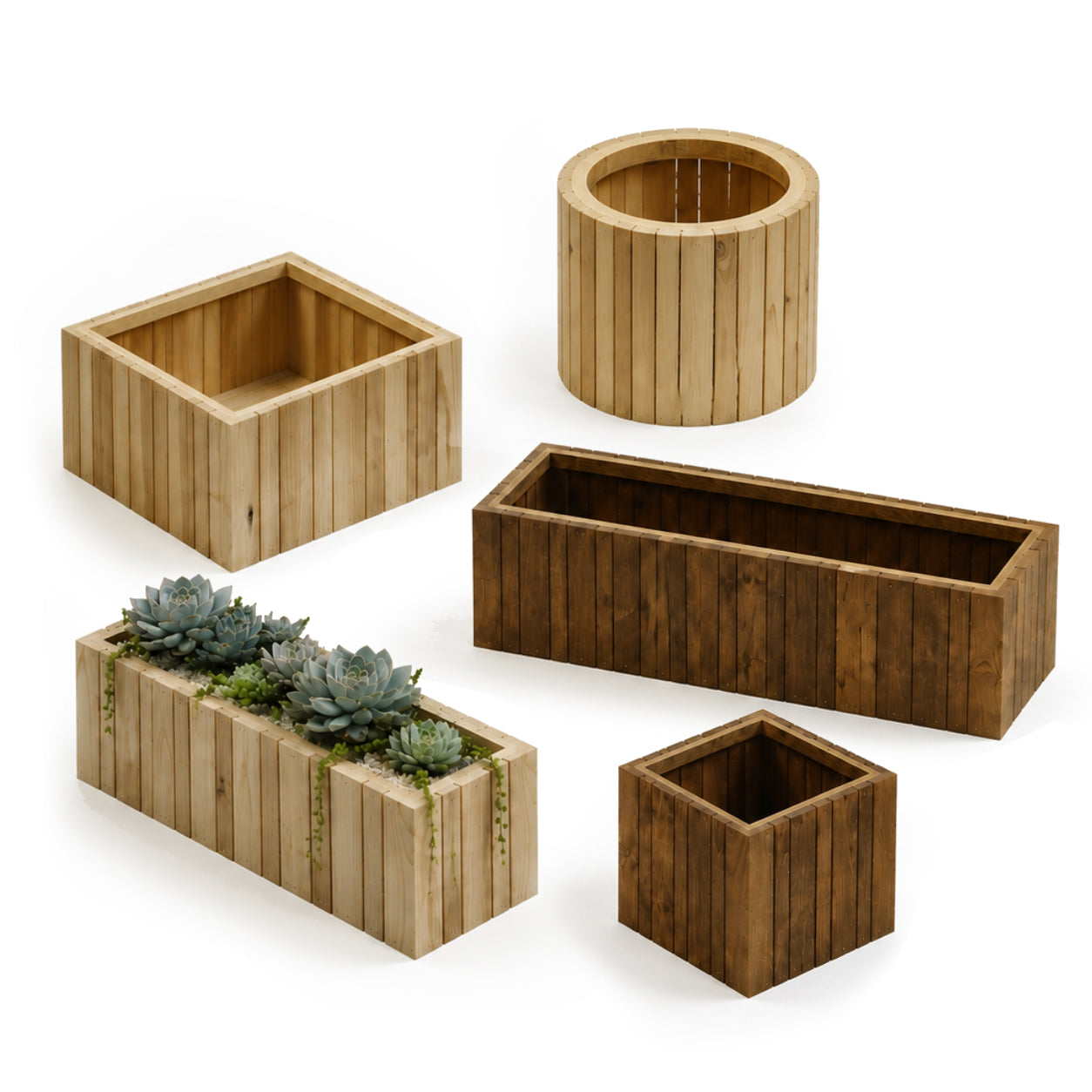 Vertical Slat Wood Box