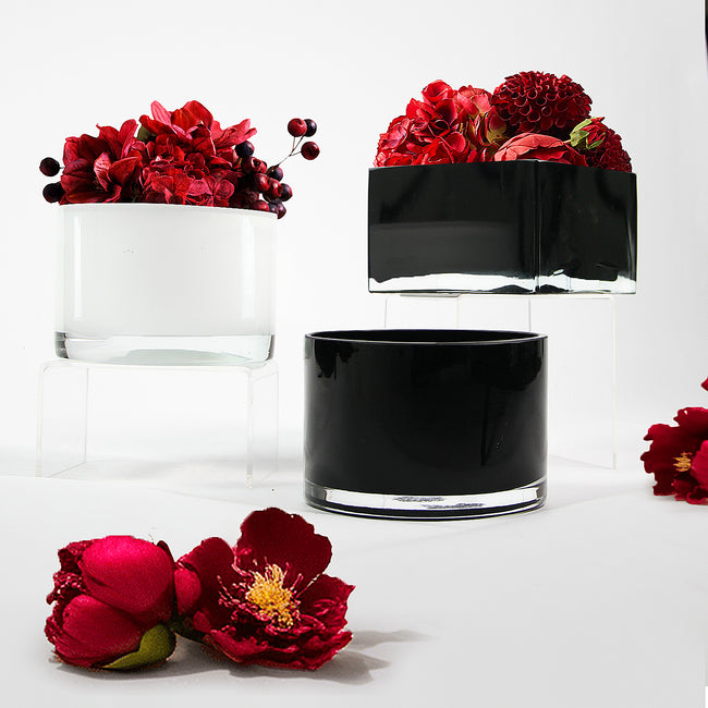 Premium Multi-Layered Glass Short Cylinder Vase