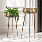 Aurea Tall Metal Tripod Planter Bowl
