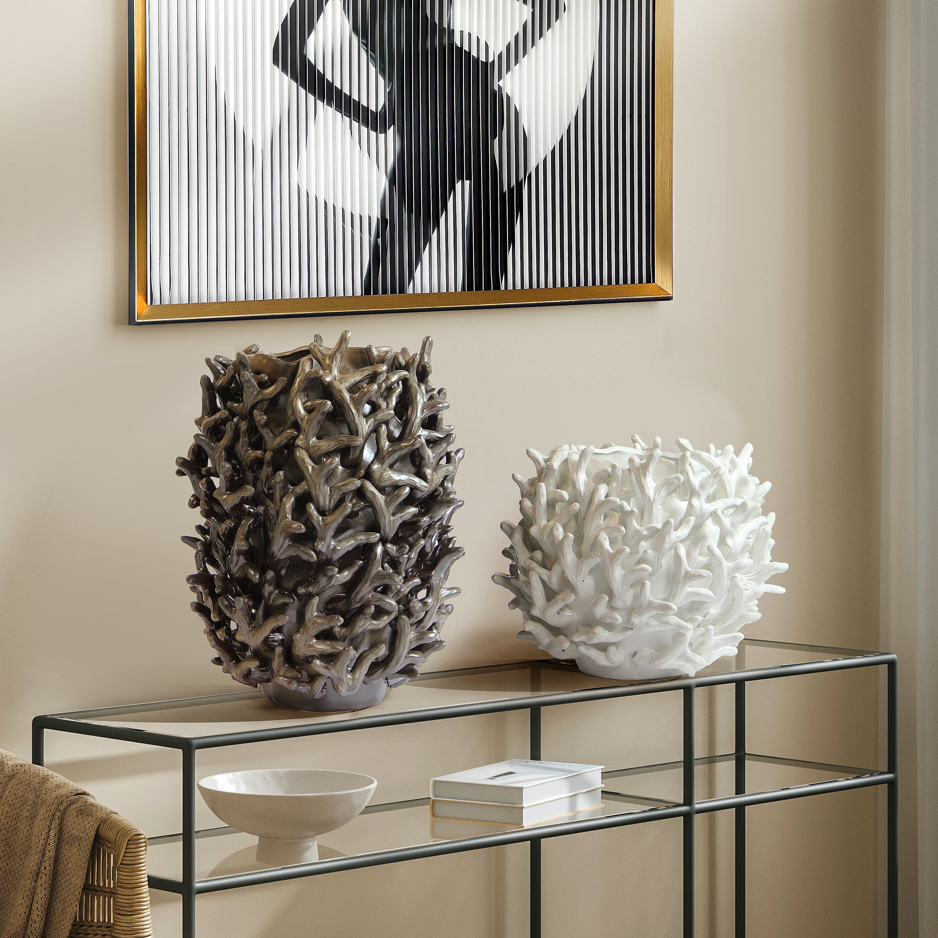 3D Hand-sculpted Reefform Ceramic Vase