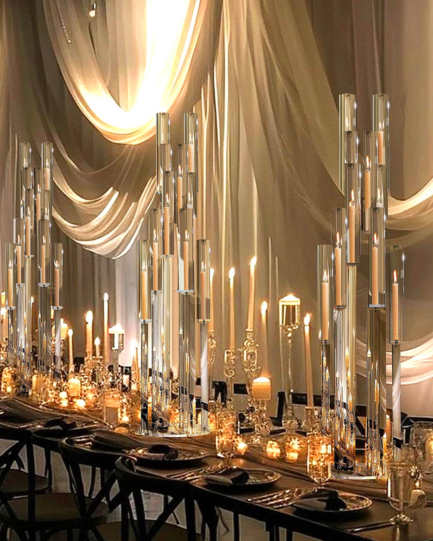 Diamond Glow Acrylic Candelabra