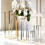 Electroplated Metal Column / Pedestal Stand (set of 2)