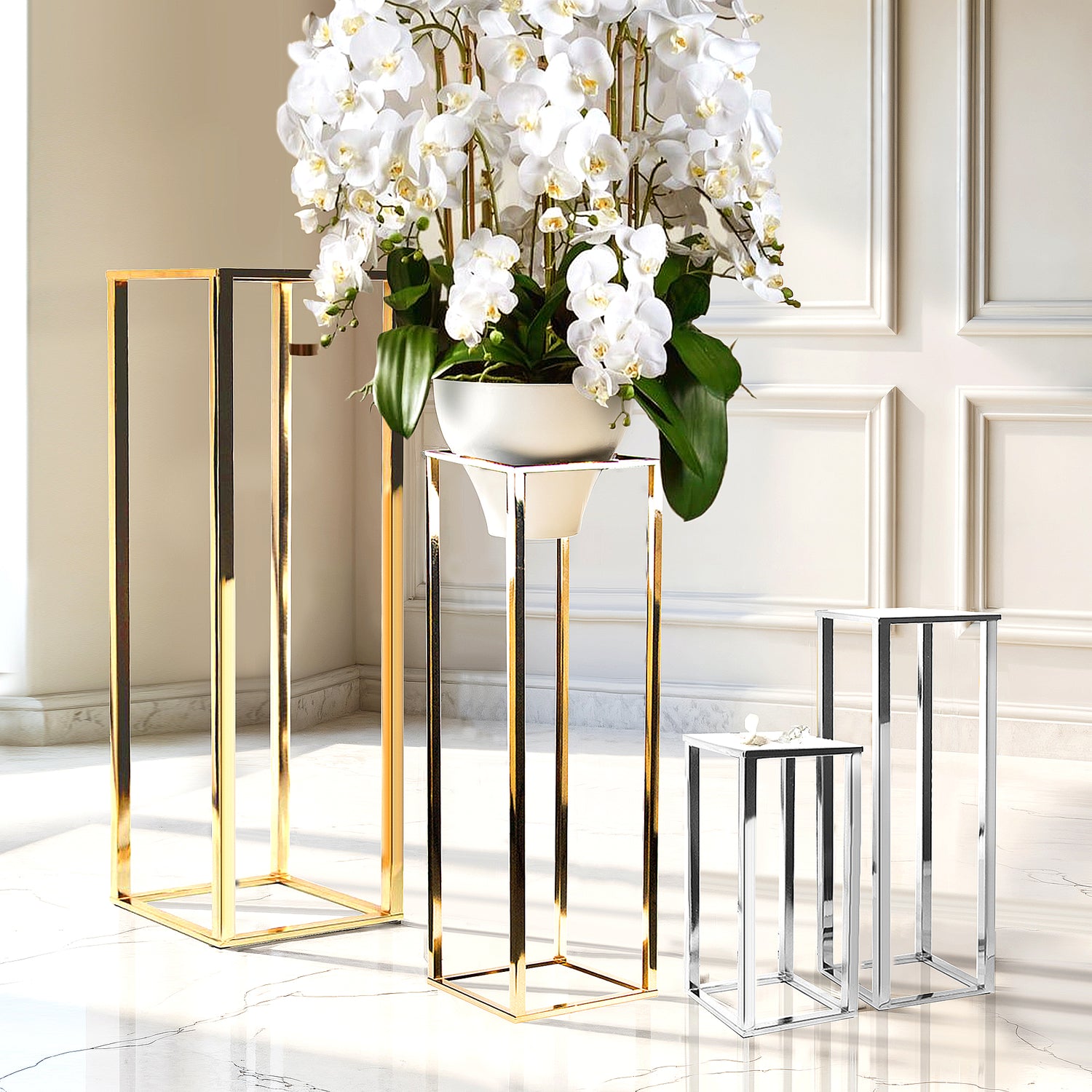 Electroplated Metal Stand (set of 2)
