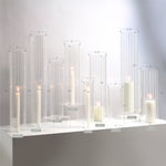 Pleated Glass Chimney Hurricane Candle Holder (set of 6)