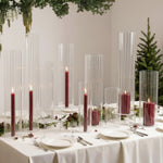 Pleated Glass Chimney Hurricane Candle Holder (set of 6)