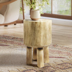 Wooden Trunk Side Table Display Pedestal