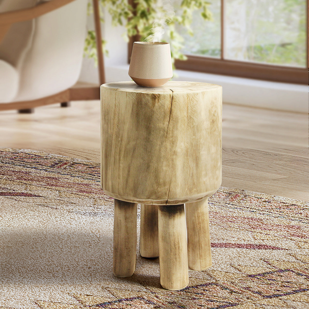Wooden Trunk Side Table Display Pedestal