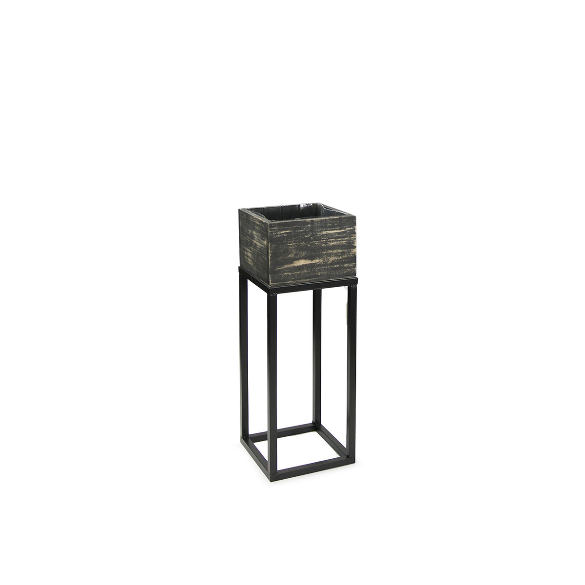 Reclaimed Wood Planters on Metal Stand