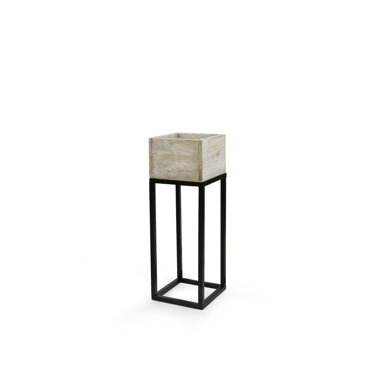 Reclaimed Wood Planters on Metal Stand