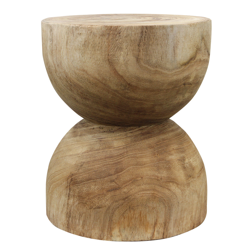 Evoke Natural Wood Pedestal Side Table Stool