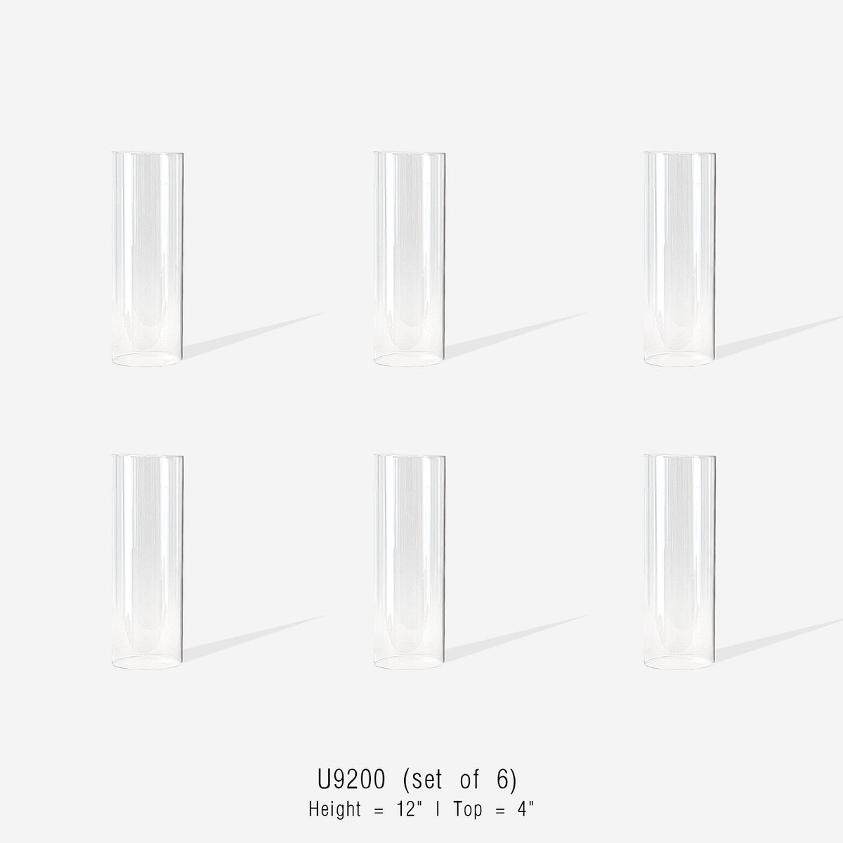 Glass Chimney Hurricane Candle Holder (set of 6)