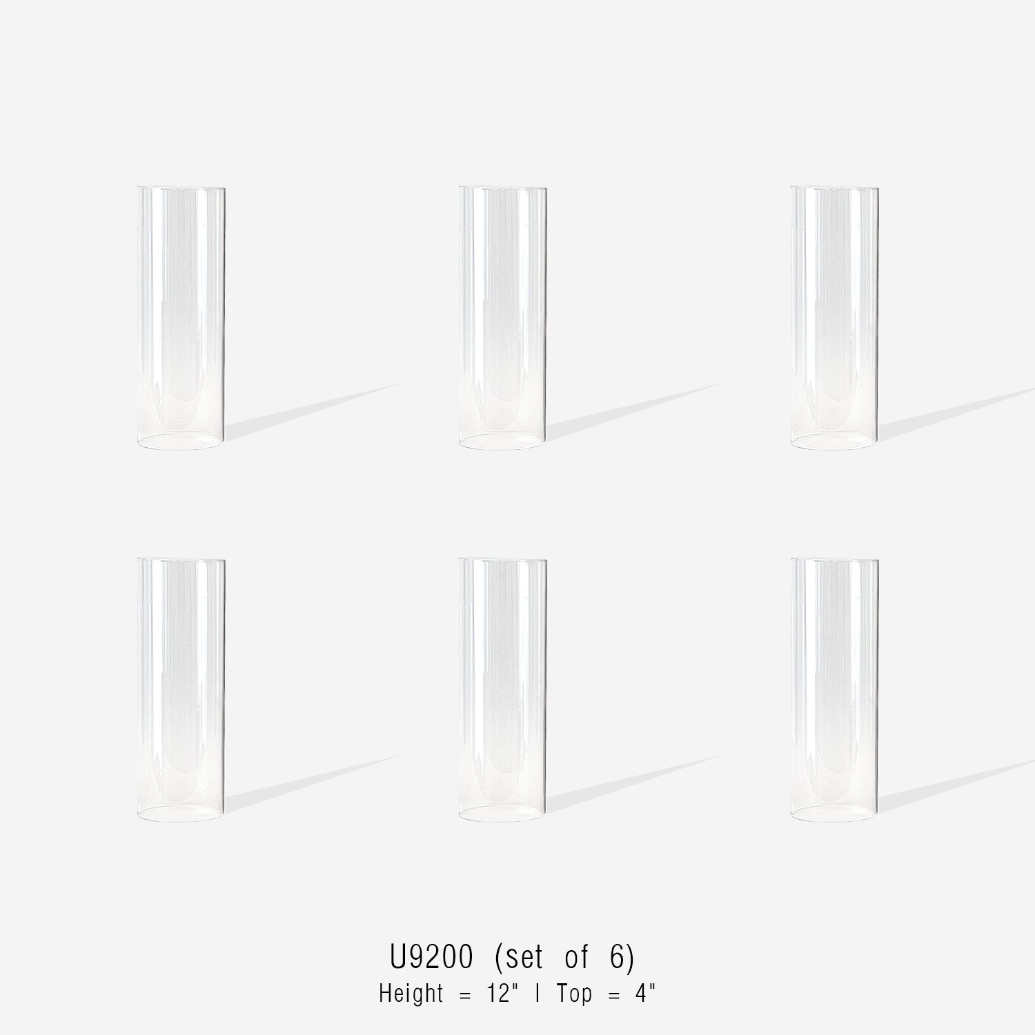 Glass Chimney Hurricane Candle Holder (set of 6)