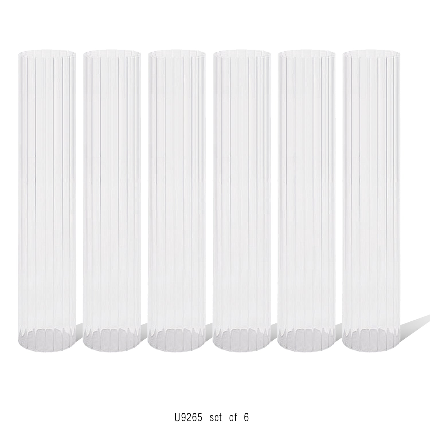 Pleated Glass Chimney (set of 6)