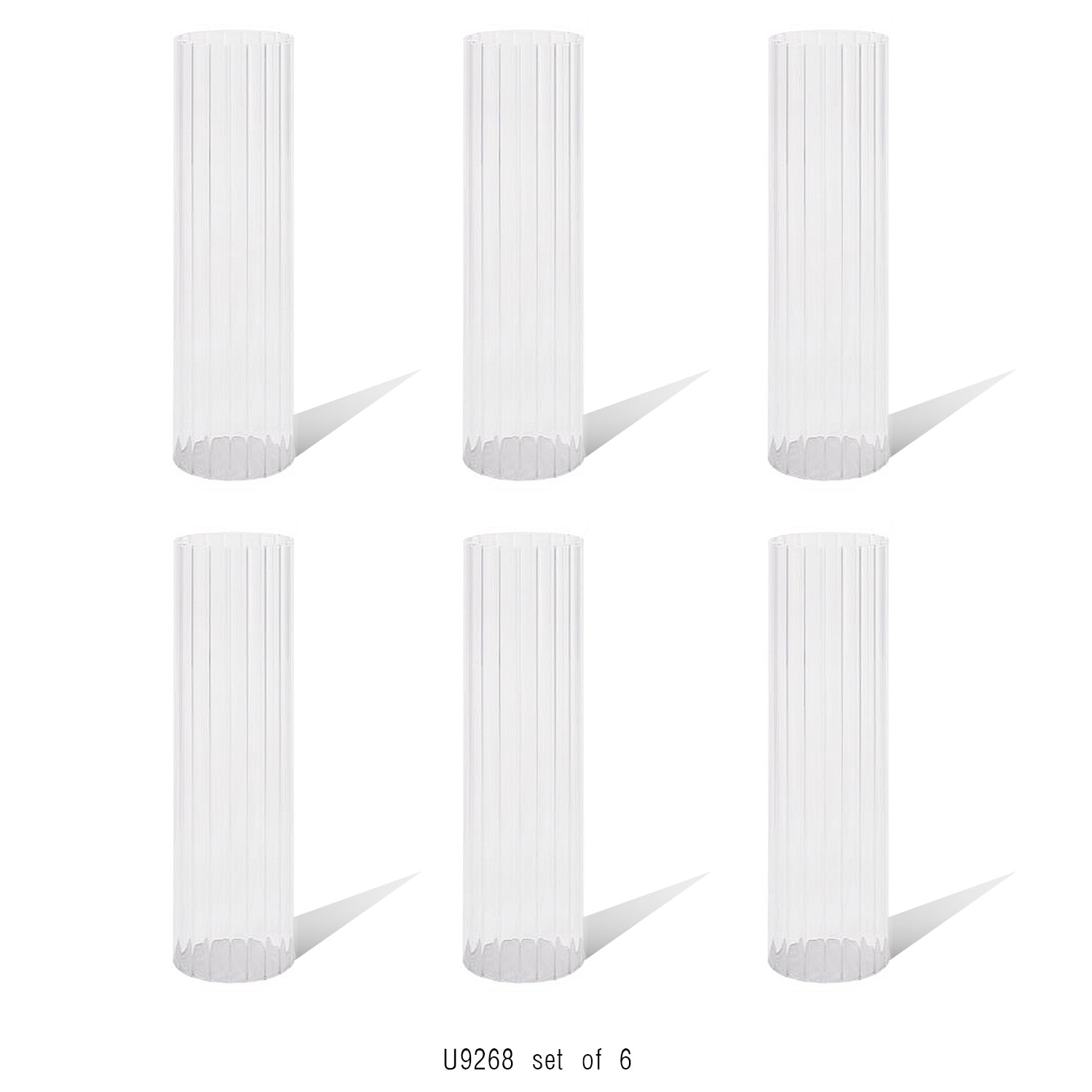 Pleated Glass Chimney (set of 6)