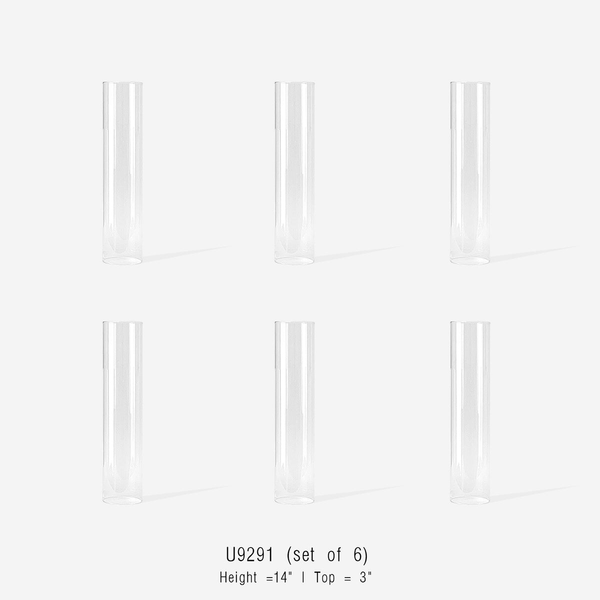 Glass Chimney Hurricane Candle Holder (set of 6)