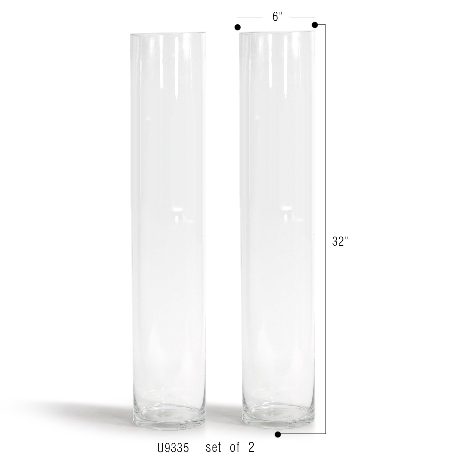 Glass Cylinder Vase (set of 2)