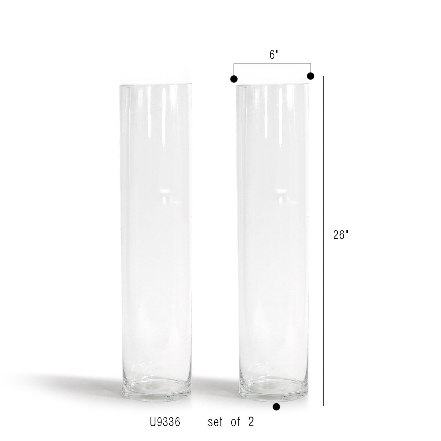 Glass Cylinder Vase (set of 2)