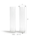 Glass Cylinder Vase (set of 2)