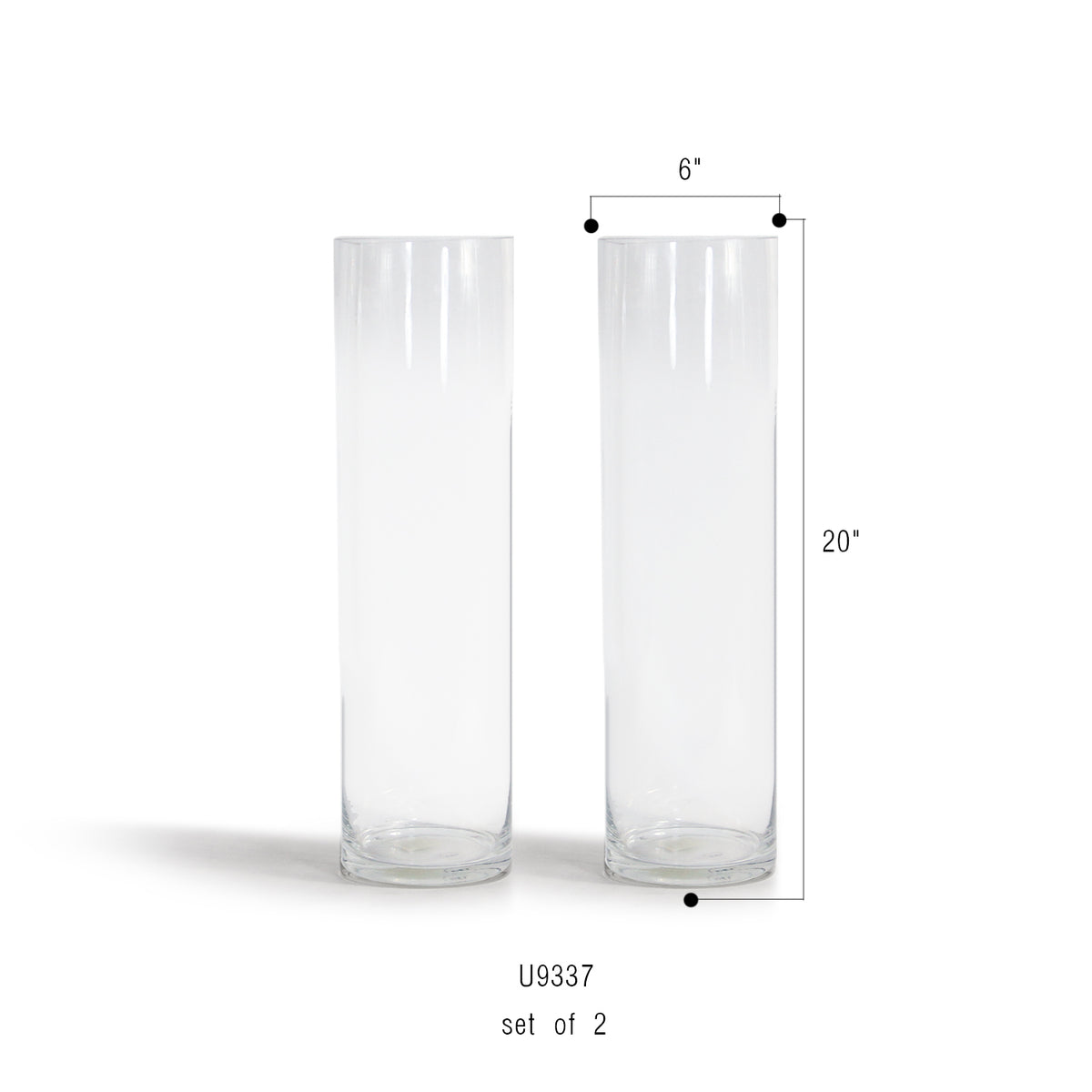 Tall Glass Cylinder Vase Set | Wedding Floral Centerpieces Small