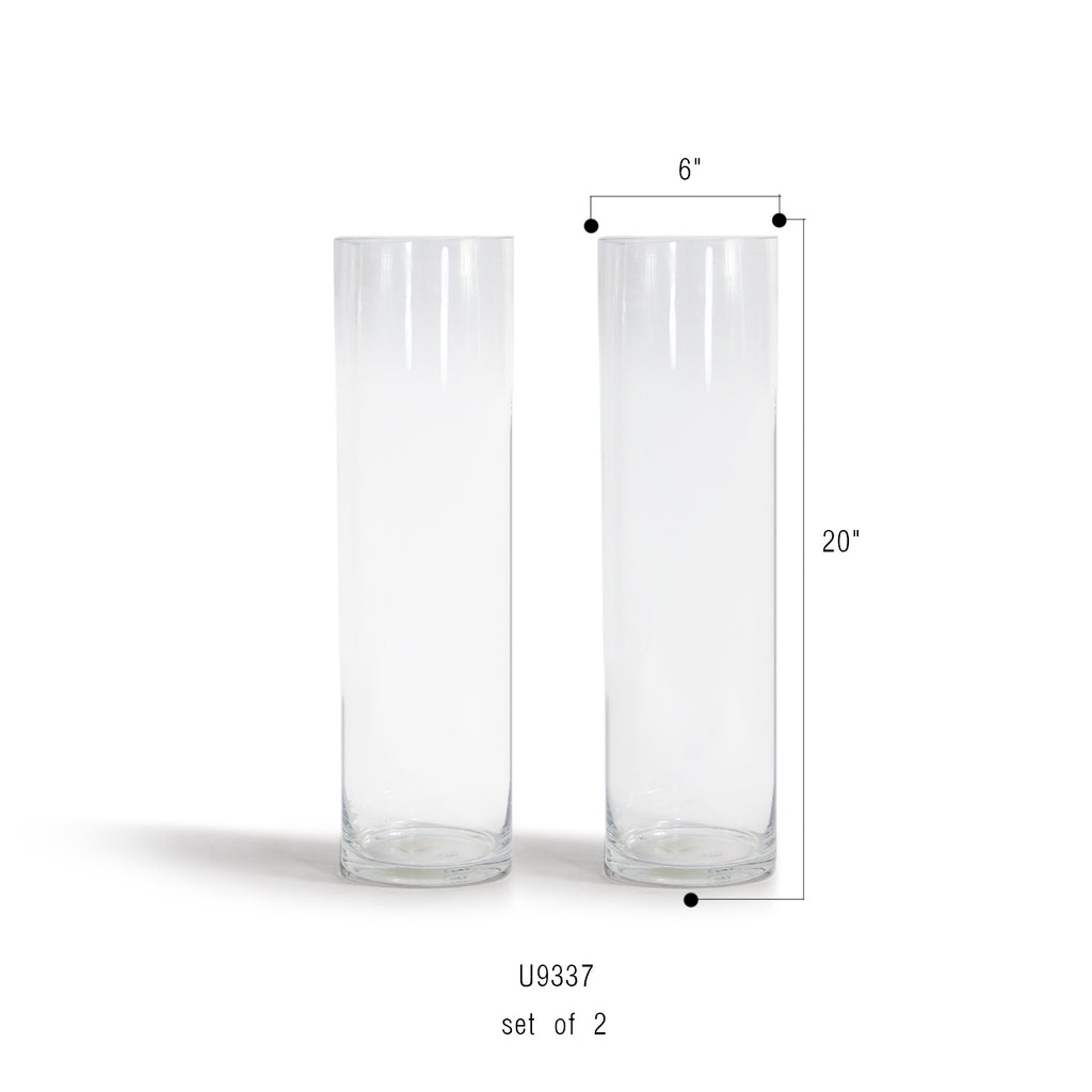 Glass Cylinder Vase (set of 2)