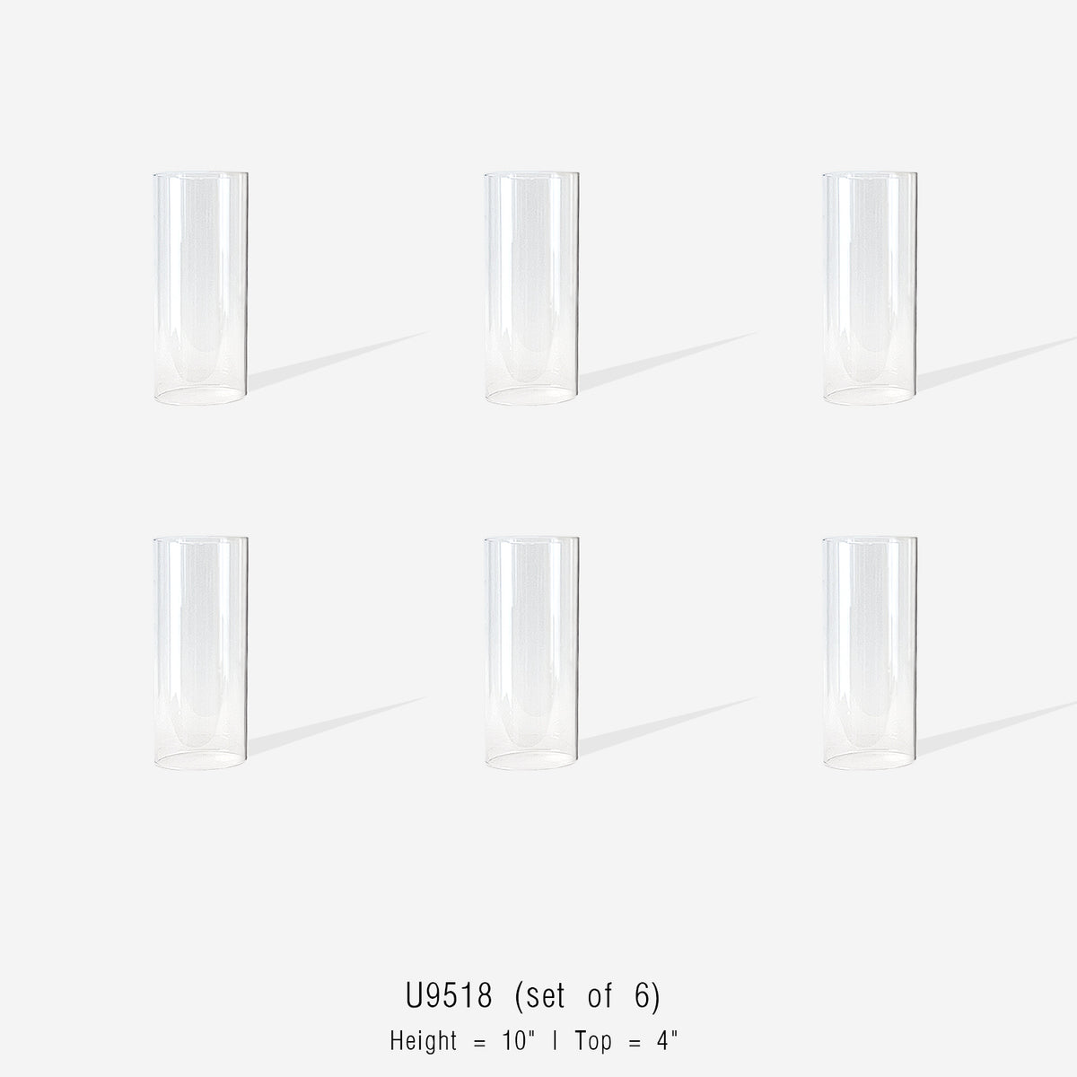 Glass Chimney Hurricane Candle Holder (set of 6)