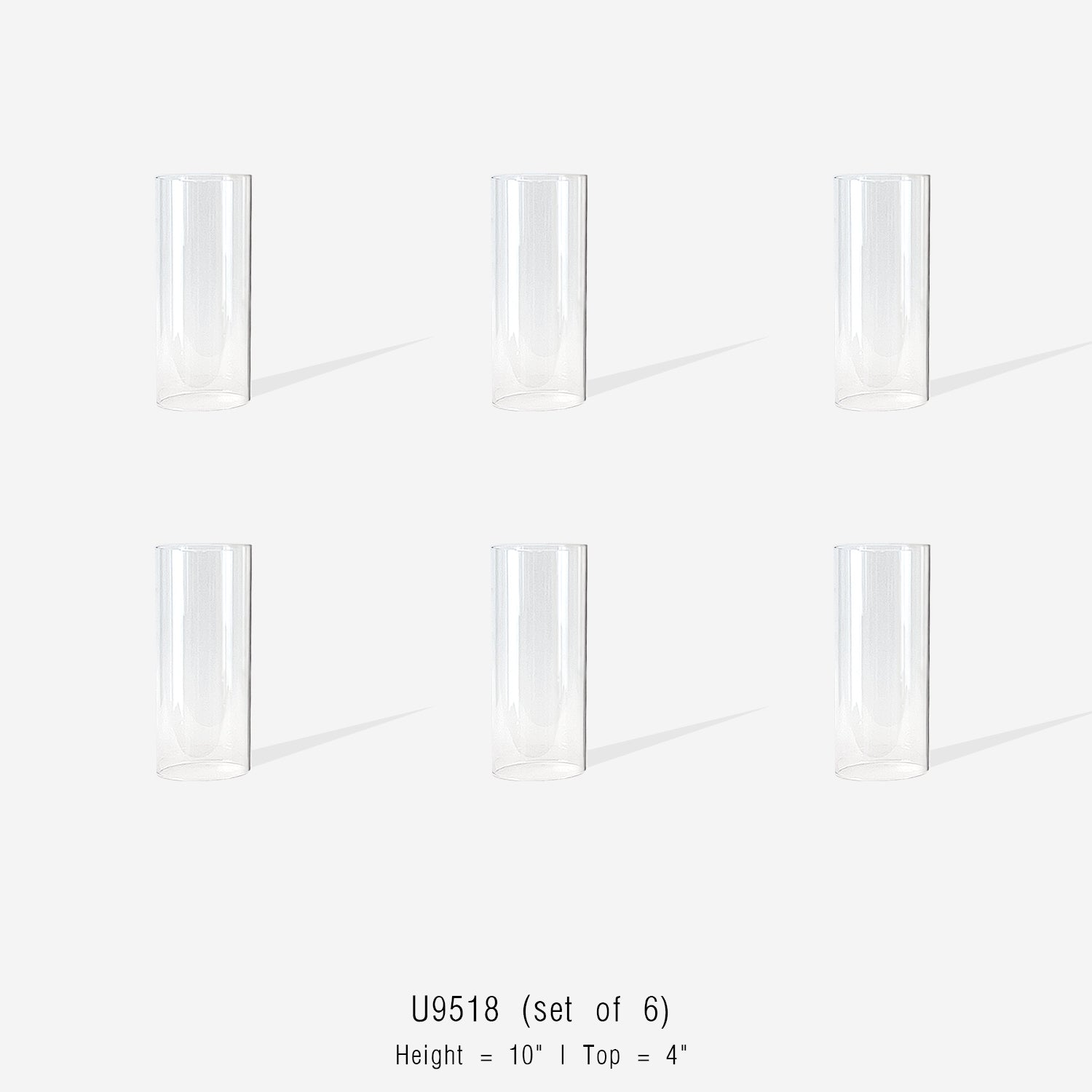 Glass Chimney Hurricane Candle Holder (set of 6)