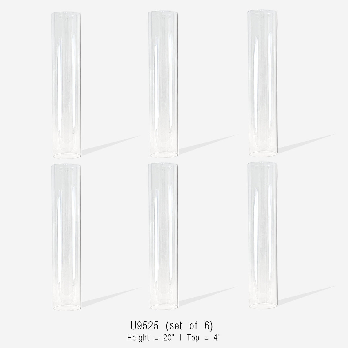 Glass Chimney Hurricane Candle Holder (set of 6)