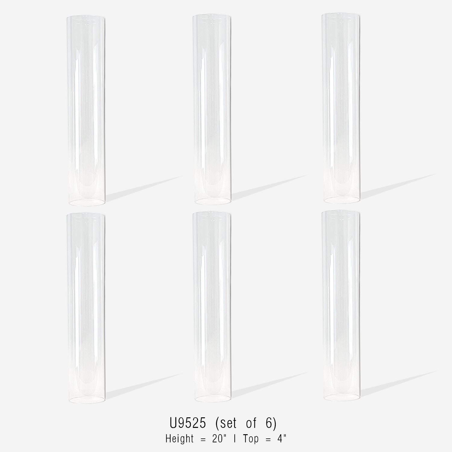 Glass Chimney Hurricane Candle Holder (set of 6)