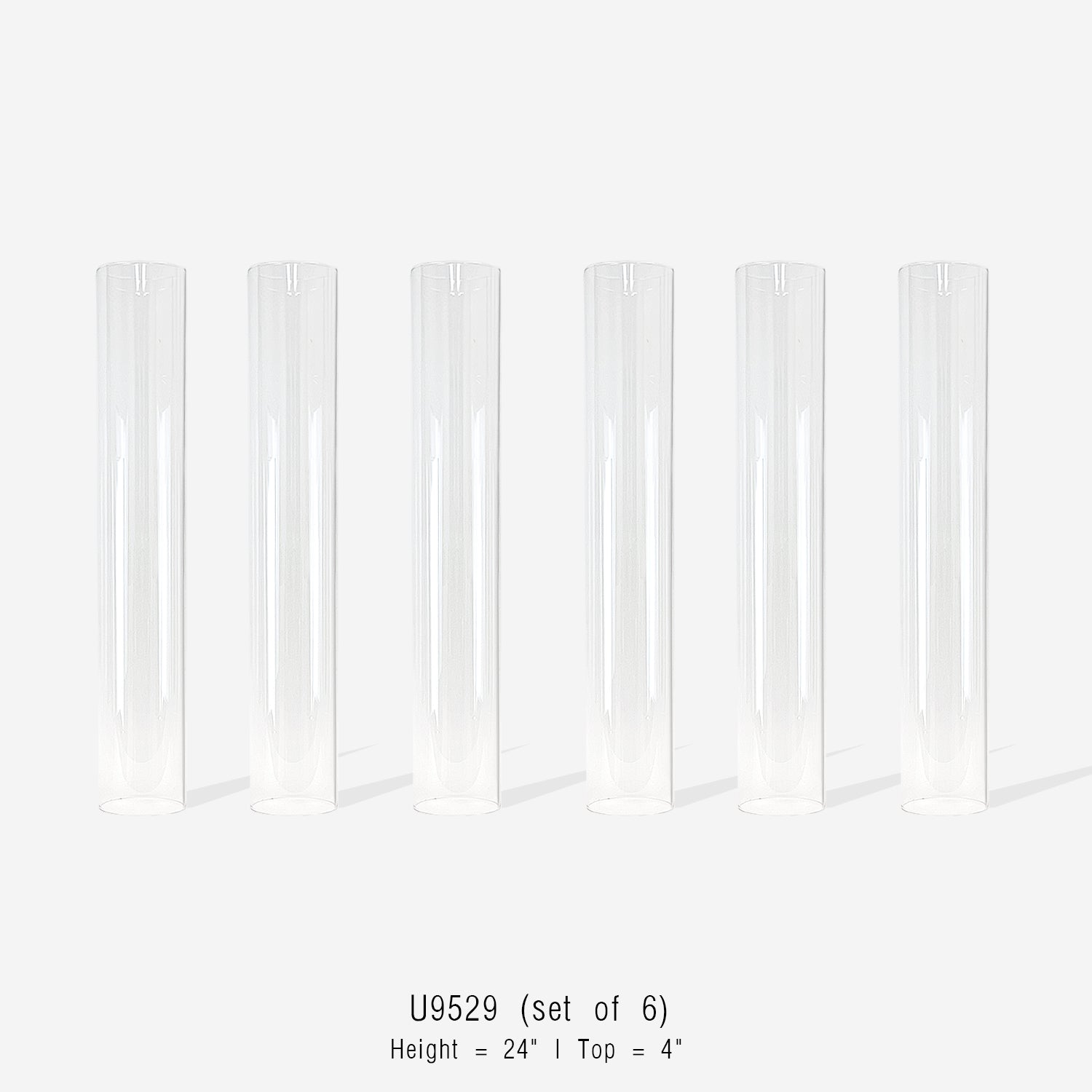 Glass Chimney Hurricane Candle Holder (set of 6)