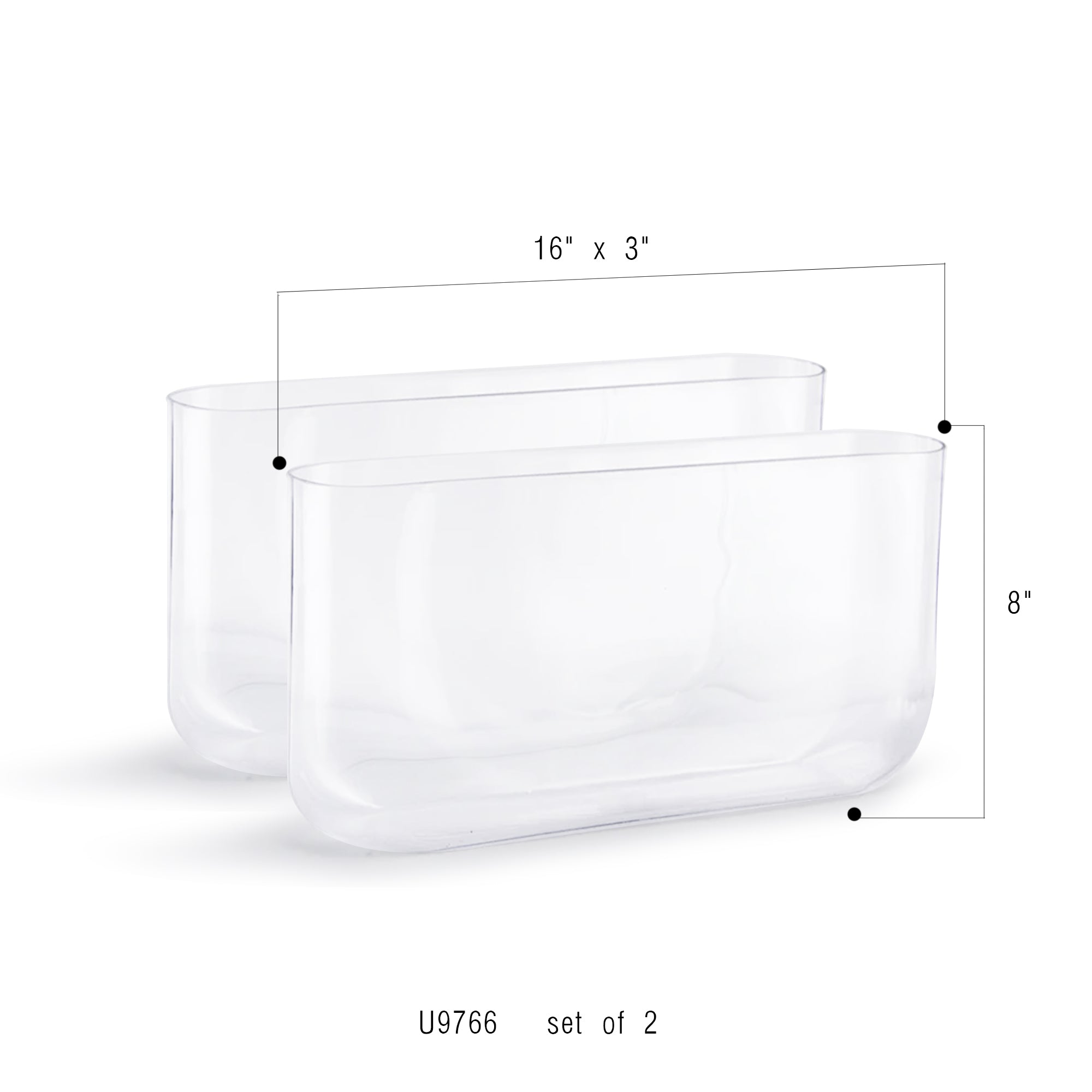 Oval Glass Vase (set of 2)