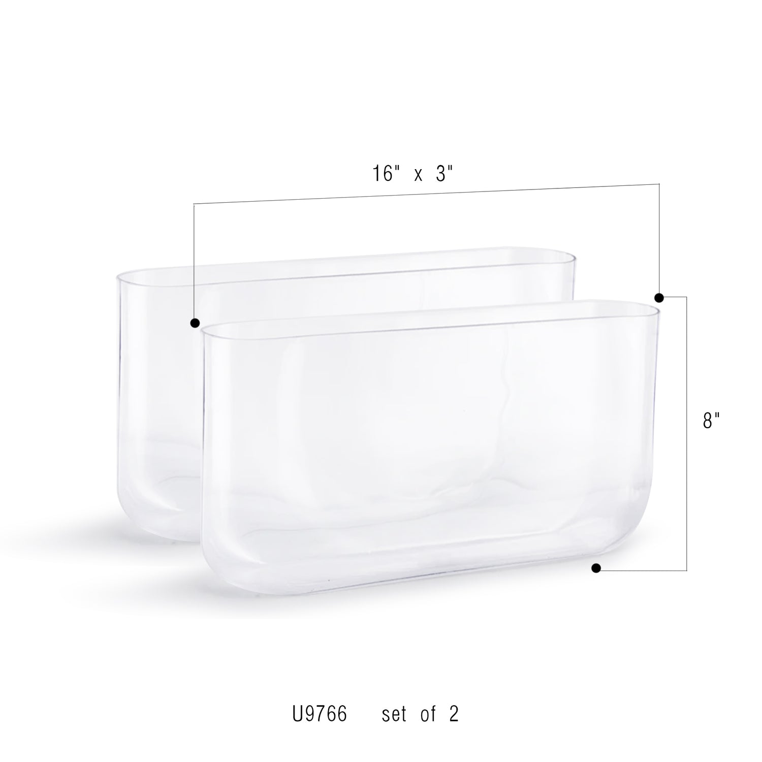 Oval Glass Vase (set of 2)
