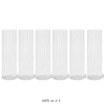 Pleated Glass Chimney Hurricane Candle Holder (set of 6)