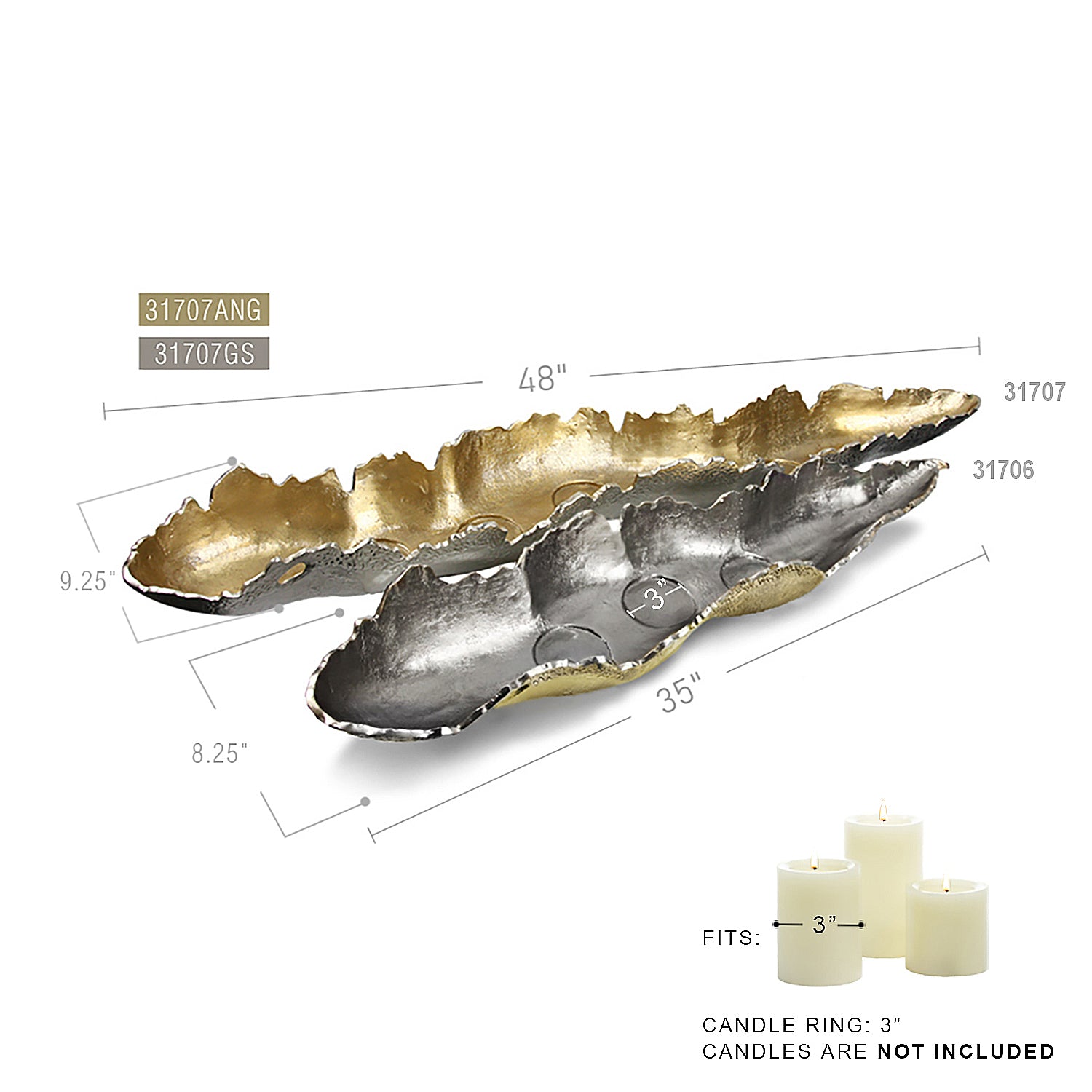 Glacial Platter Candle Holder