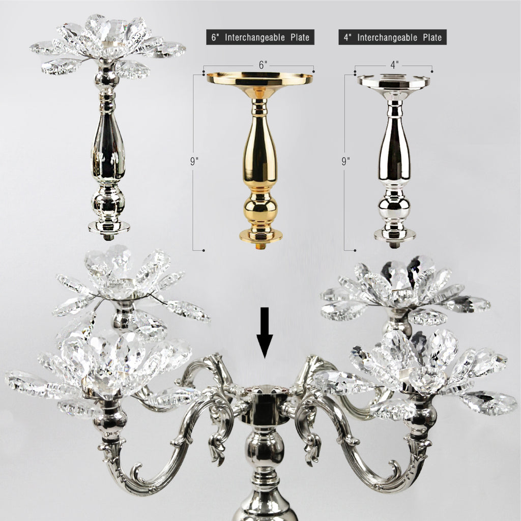 5 Arm Crystal Petal Candelabra Candle Holder | Galore Home: Luxury Home Decor, Elegant Home Furnishings, Stylish Home Accents & Contemporary Home Accessories
