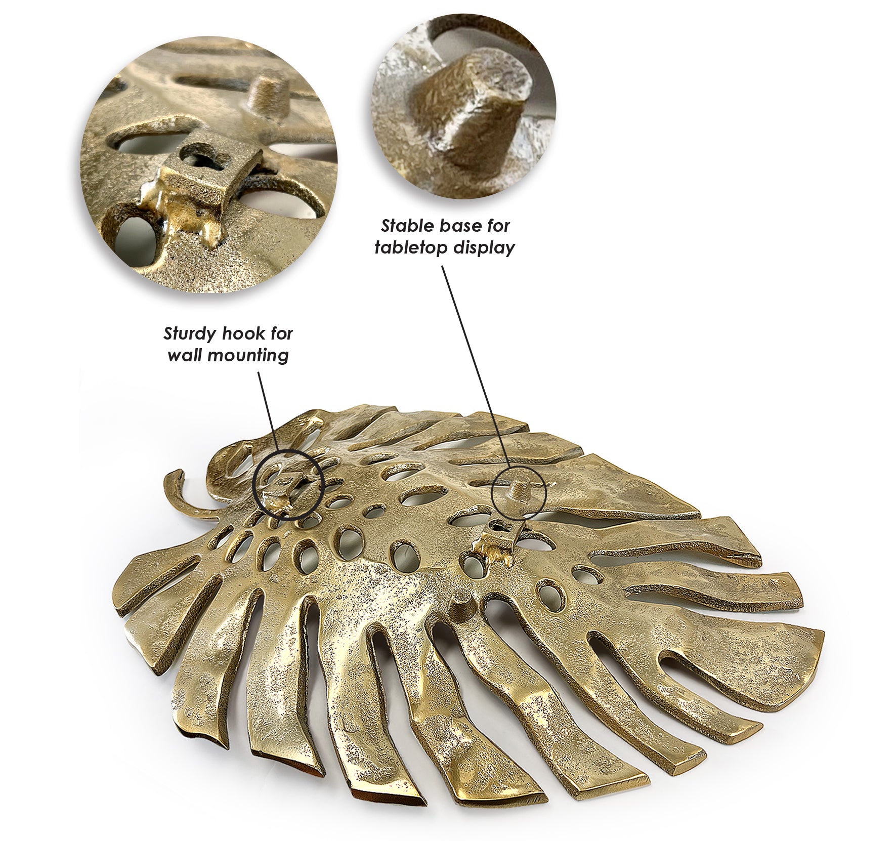 Metal Wall Mounted Monstera Sculpture | Hanging Home Décor - Galore Home